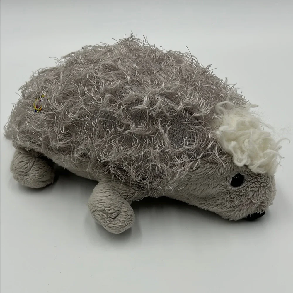 Vintage GANZ Porcupine Hedgehog Plush Toy White Gray 8 Inches HM368